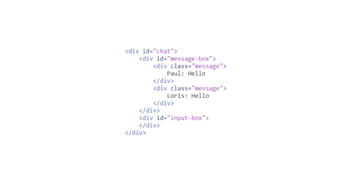 insertion d'un message chat dans le code html de la page